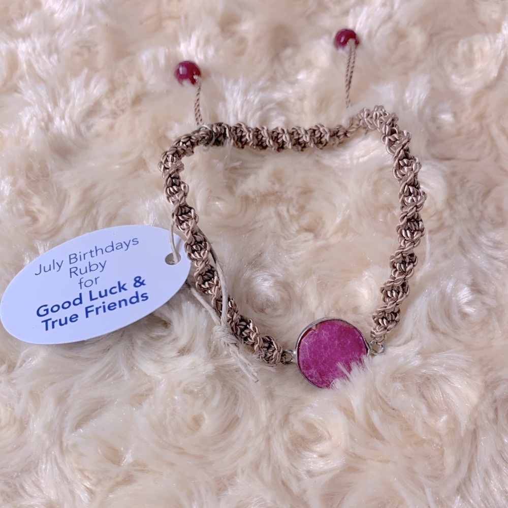 Soul Journey Ruby Birthstone Bolo Bracelet NWT